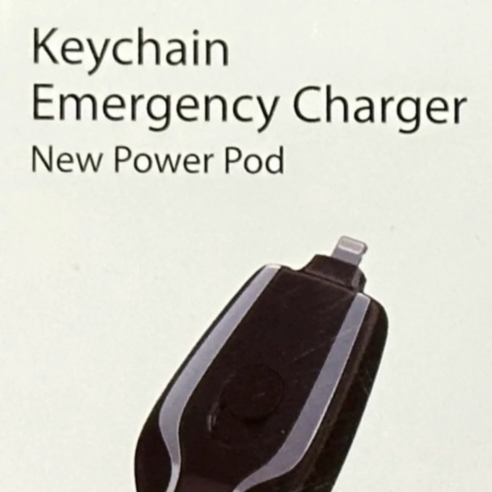 New Black 1500mAh Keychain Emergency Powerbank with Charger